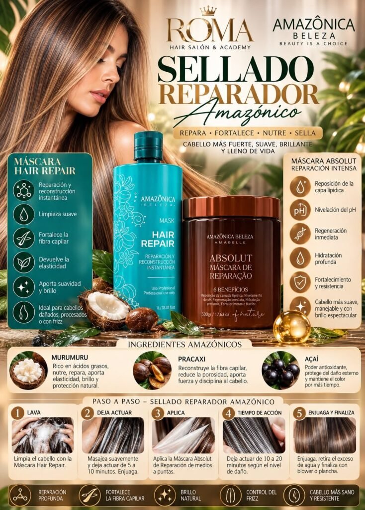 Sellado capilar en Medellín en Roma Hair Salon, Laureles